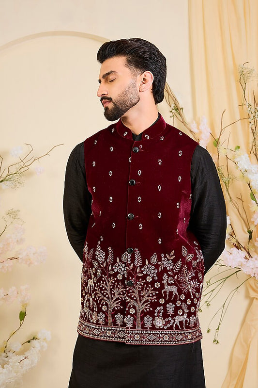 Black Tuxedo-Style Sherwani – Reception