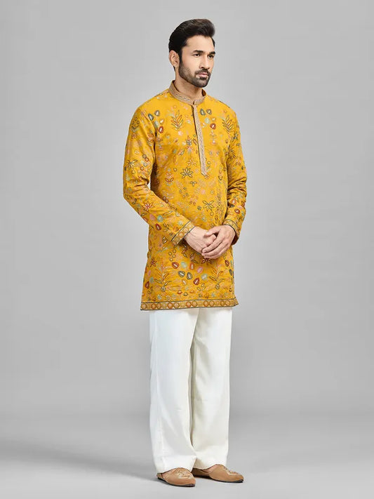 White Dhoti Kurta Set – Haldi Ceremony